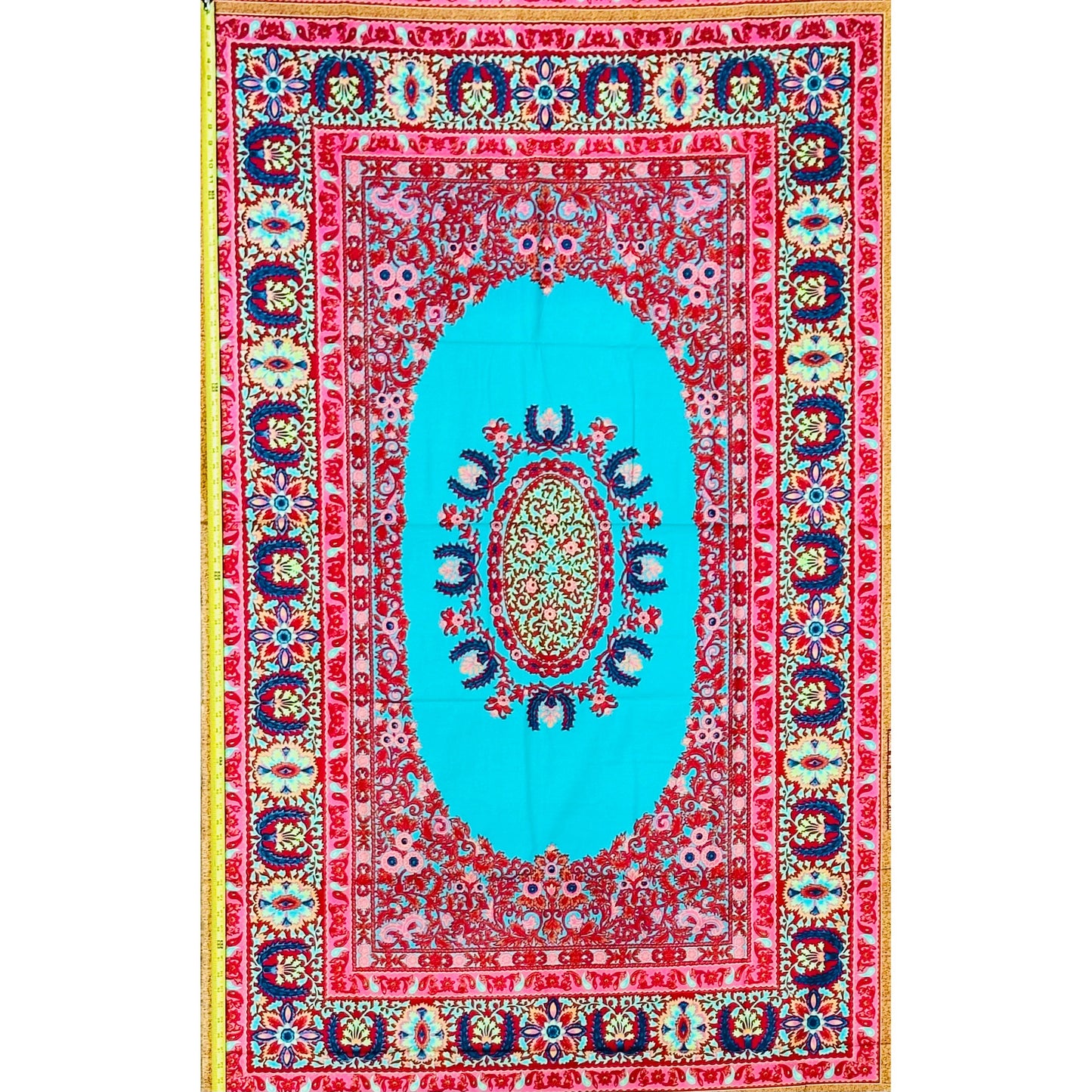 African Print Fabric/ Ankara - Blue, Red, Pink 'Beauty Get Backbone', Per 70” Panel or Wholesale