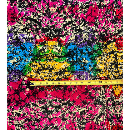 African Print Fabric/ Ankara - Beige, Rainbow 'Issiaka’ YARD or WHOLESALE