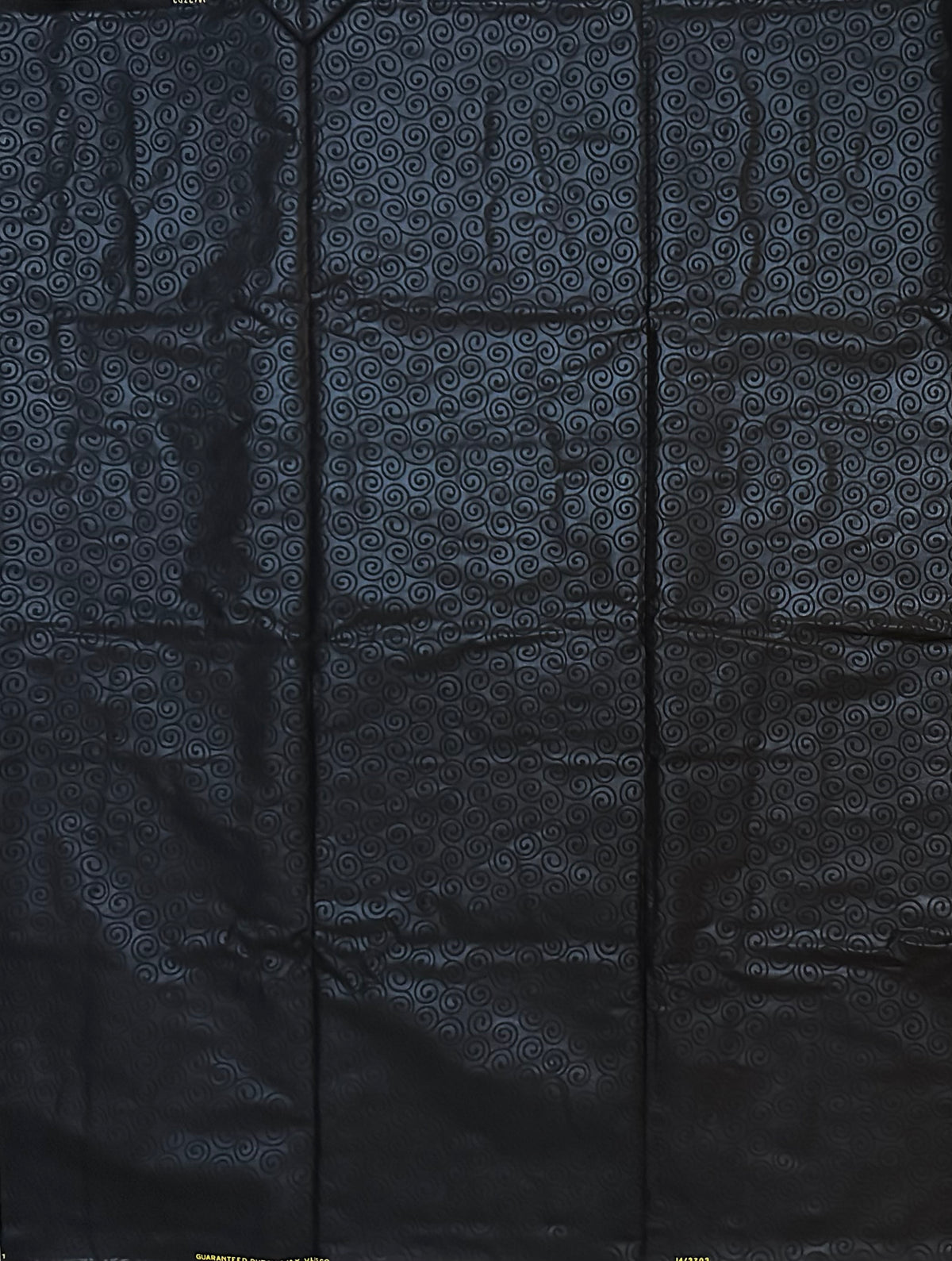 African Print Fabric/ Ankara - Solid Black, Embossed “Obsidian Swirl” Per Yard or Wholesale