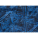 African Print, Chiffon Fabric - Blue, Black "Afreek", ~2 Yards