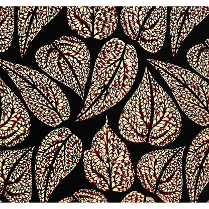 African Print Fabric/ Ankara - Black, Beige 'Palmwine Nights' Design, YARD or WHOLESALE