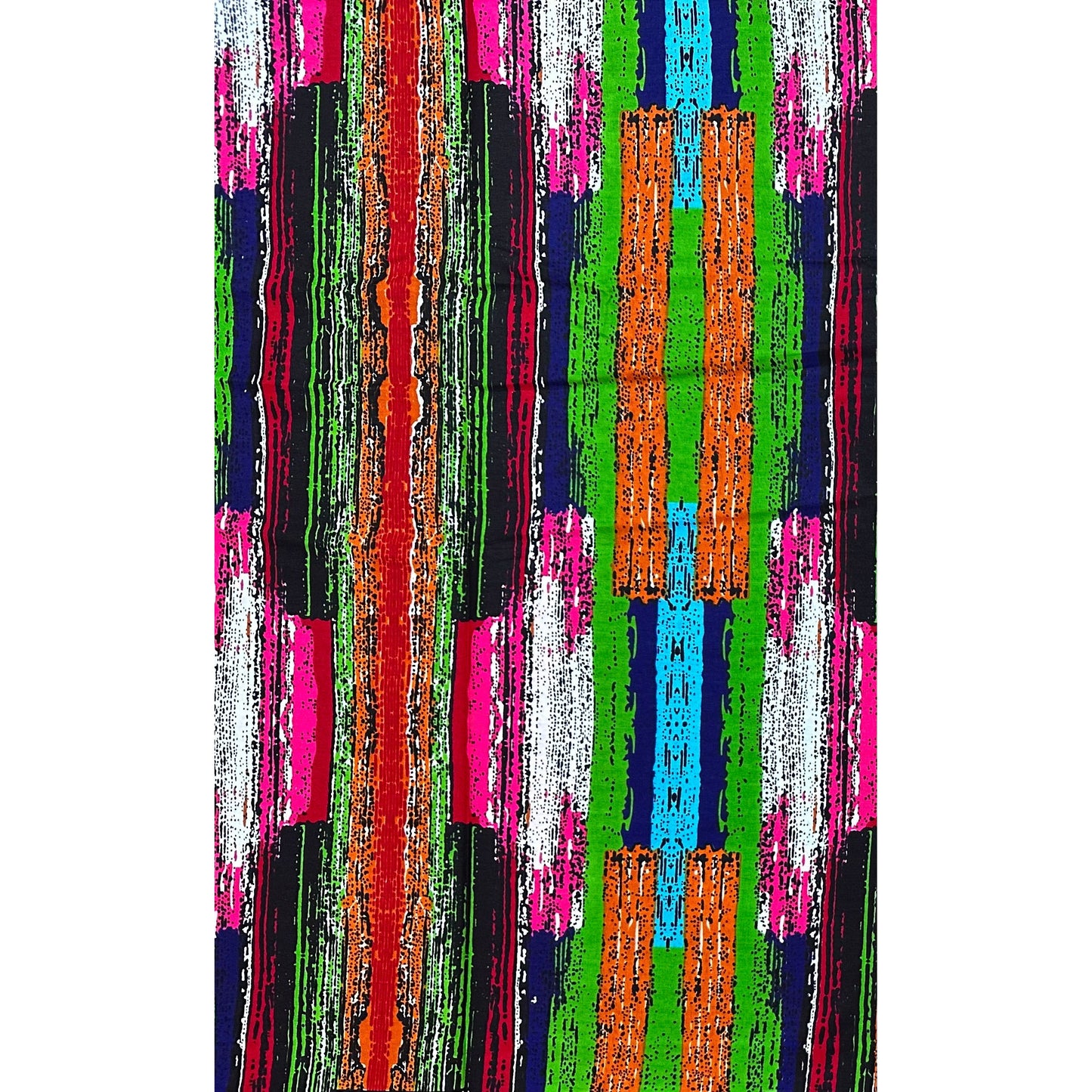 African Print Fabric/ Ankara - Blue, Pink, Red, Green, Orange 'Strokes of Genius' Design, YARD or WHOLESALE