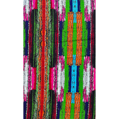 African Print Fabric/ Ankara - Blue, Pink, Red, Green, Orange 'Strokes of Genius' Design, YARD or WHOLESALE