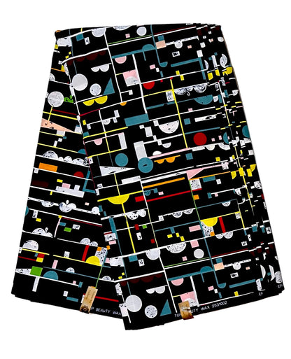 African Print Fabric/ Ankara - Black, Blue, Red, Yellow, Green, Brown 'Creative Director', YARD or WHOLESALE