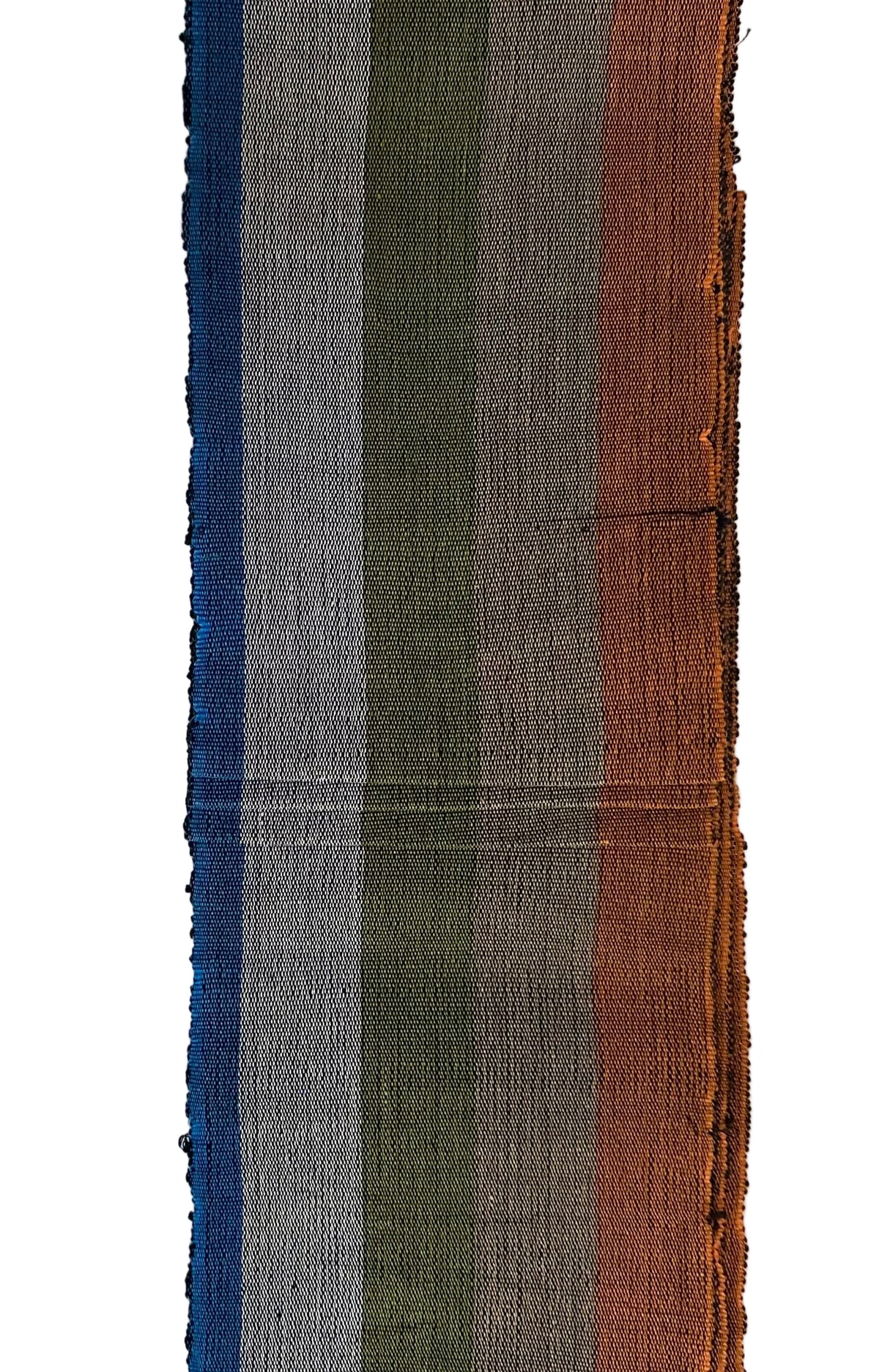Aso-Oke Fabric / Yoruba Hand-Woven Textile – Orange, Khaki, Green, Gray, Blue ‘Grace’, Per Yard