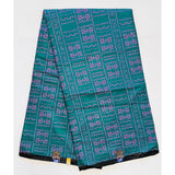 African Print Fabric/ Ankara - Teal, Purple 'Koko Treble', YARD or WHOLESALE