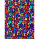 African Print Fabric/ Ankara - Multicolored 'Sègon Silhouette', YARD or WHOLESALE