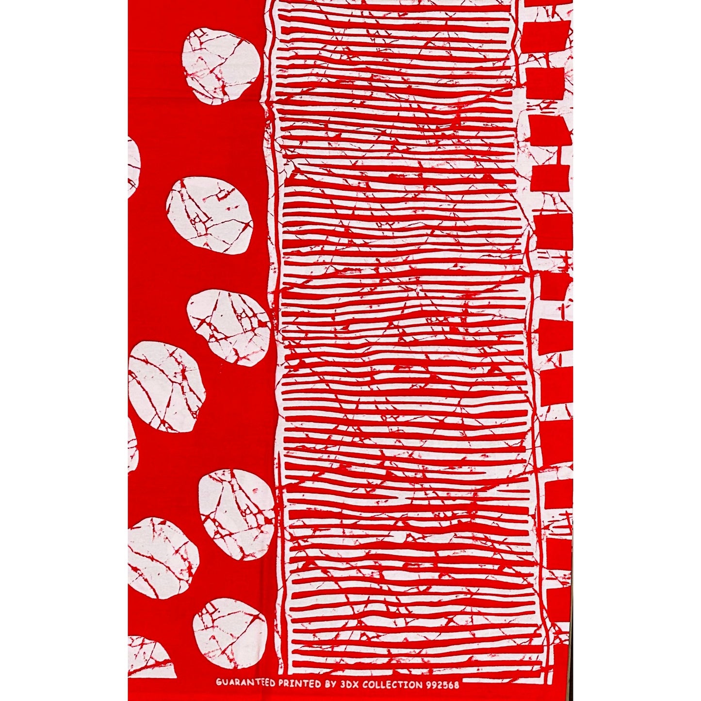 African Print Fabric/ Ankara - Red, White 'Àjọṣe Crimson', YARD or WHOLESALE