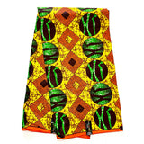 African Print Fabric/ Ankara - Yellow, Orange, Green 'Marked by Tassi,’ YARD or WHOLESALE