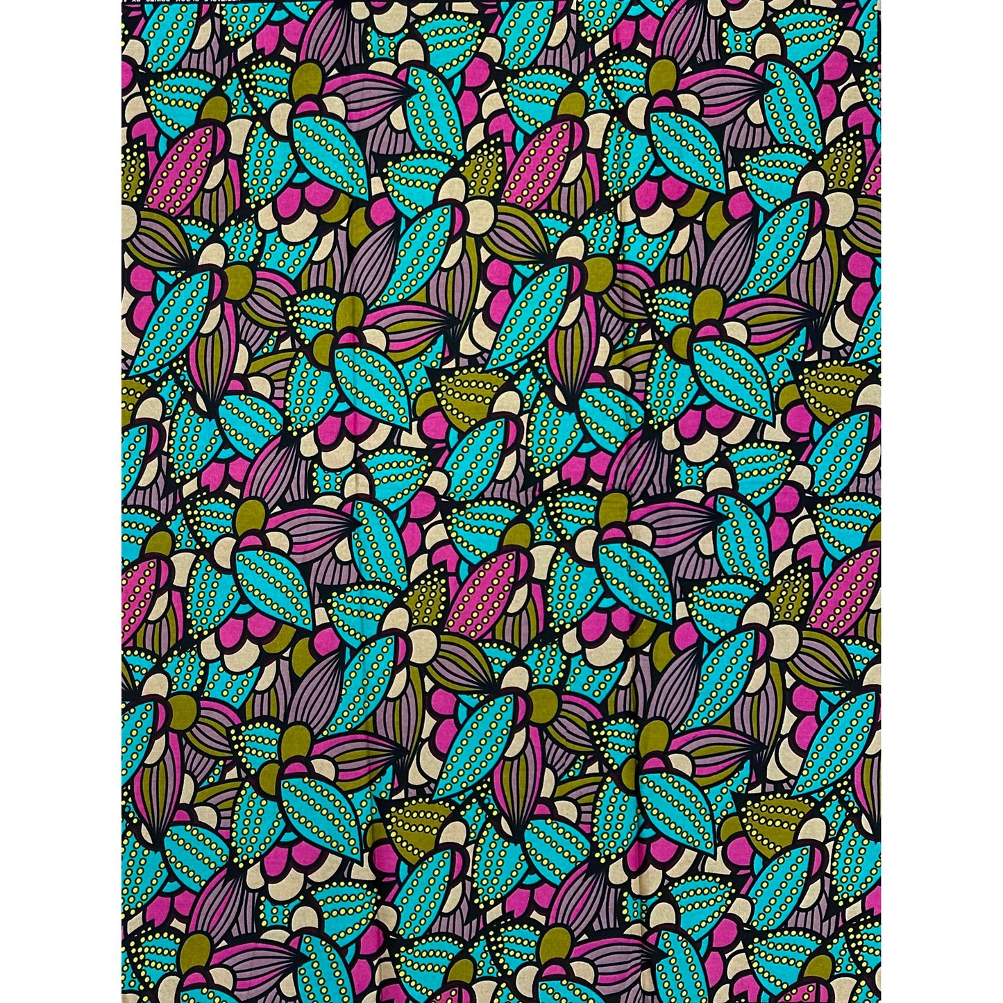 African Print Fabric/ Ankara - Purple, Teal, Green, Gray 'Asha Garden' Design, YARD or WHOLESALE