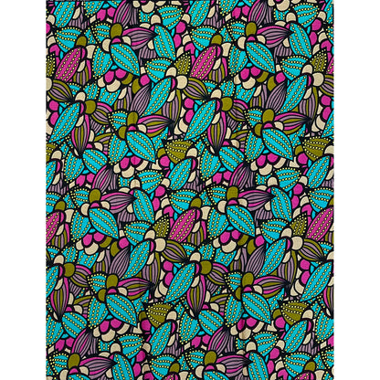 African Print Fabric/ Ankara - Purple, Teal, Green, Gray 'Asha Garden' Design, YARD or WHOLESALE