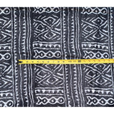 African Print, Chiffon Fabric- Black, White "Meroitic Chapter ", ~ 2 Yards