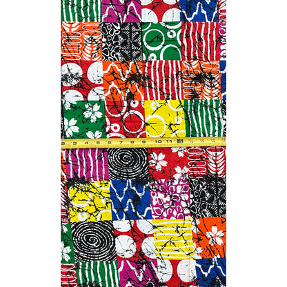 African Print Fabric/ Ankara - Multicolored 'Pieces of Everywhere', YARD or WHOLESALE