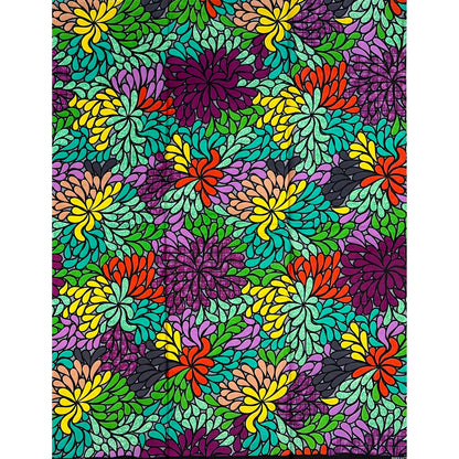 African Print Fabric/ Ankara - Turquoise, Orange, Purple, Green, Yellow, Gray 'Omolara Bloom' Design, YARD or WHOLESALE
