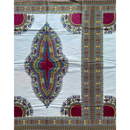 African Dashiki Print Fabric/ Ankara - Beautiful Gray & Brown Design, YARD, PANEL or WHOLESALE