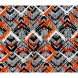 African Print Fabric/ Ankara - Black, Orange, White 'Labadi Chevron', YARD or WHOLESALE