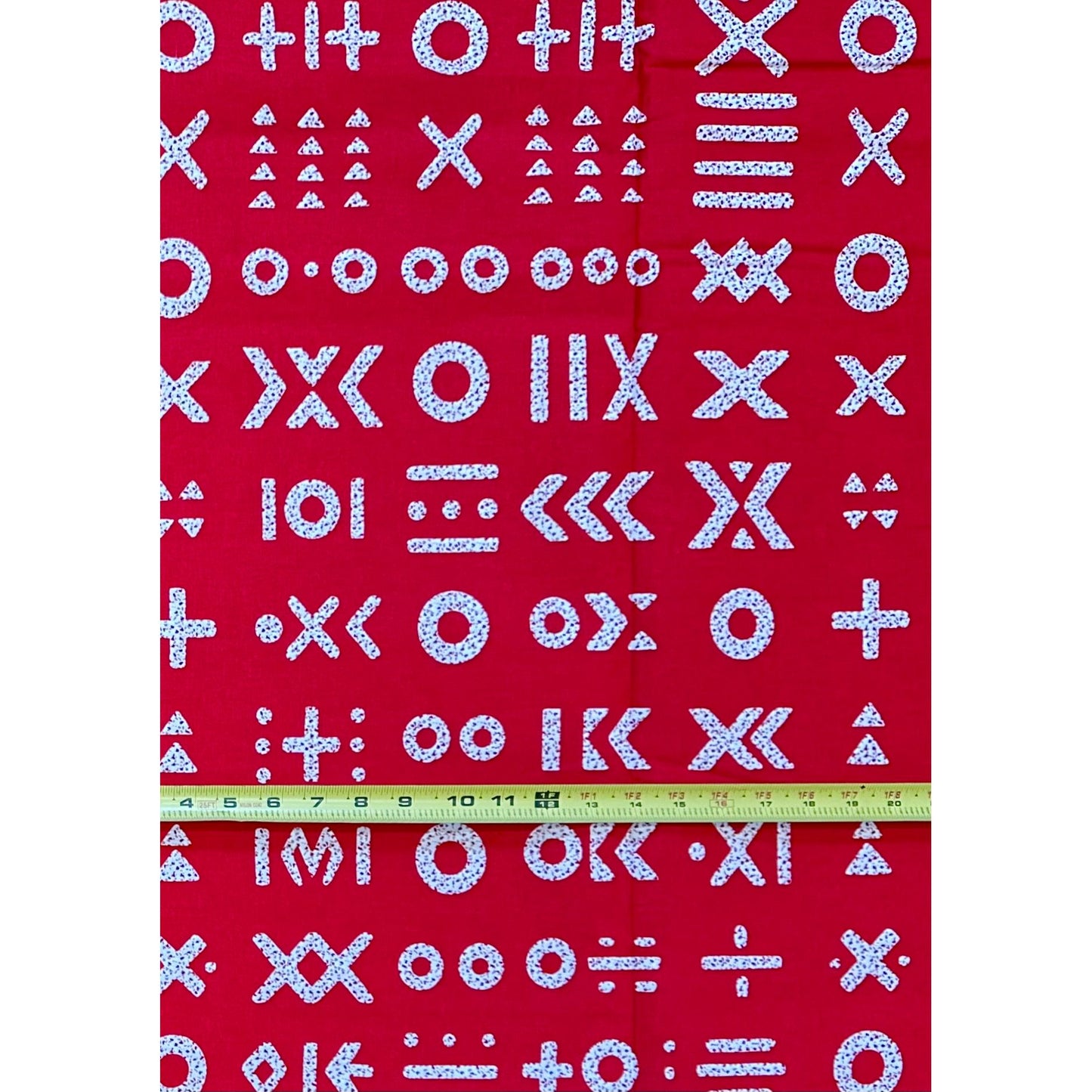 African Print Fabric/ Ankara - Red, White 'Talking Mark', Per Yard or Wholesale