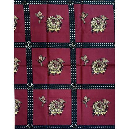 African Print Fabric/ Ankara - Brown, Beige, Black 'Mapendo Check', 1 Yard