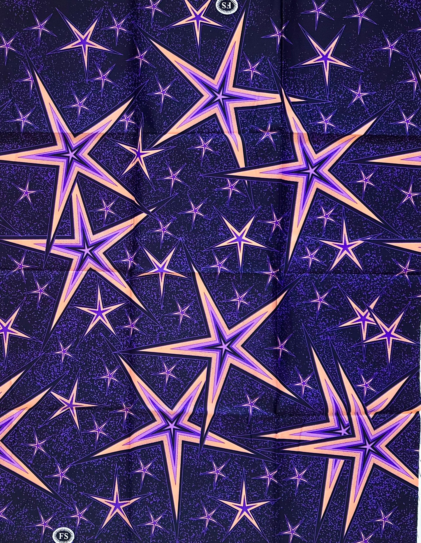 African Print Fabric/Ankara - Purple, Pink "Vector Nova", ~1 Yard