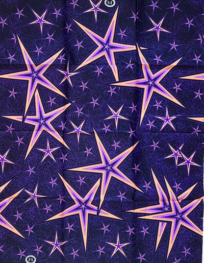 African Print Fabric/Ankara - Purple, Pink "Vector Nova", ~1 Yard