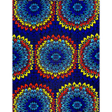 African Print Fabric/ Ankara - Blue, Dark Orange, Yellow 'Djeneba Radiance', YARD or WHOLESALE