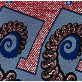 African Print Fabric/ Ankara - Navy, Brown "Ndidi", YARD or WHOLESALE