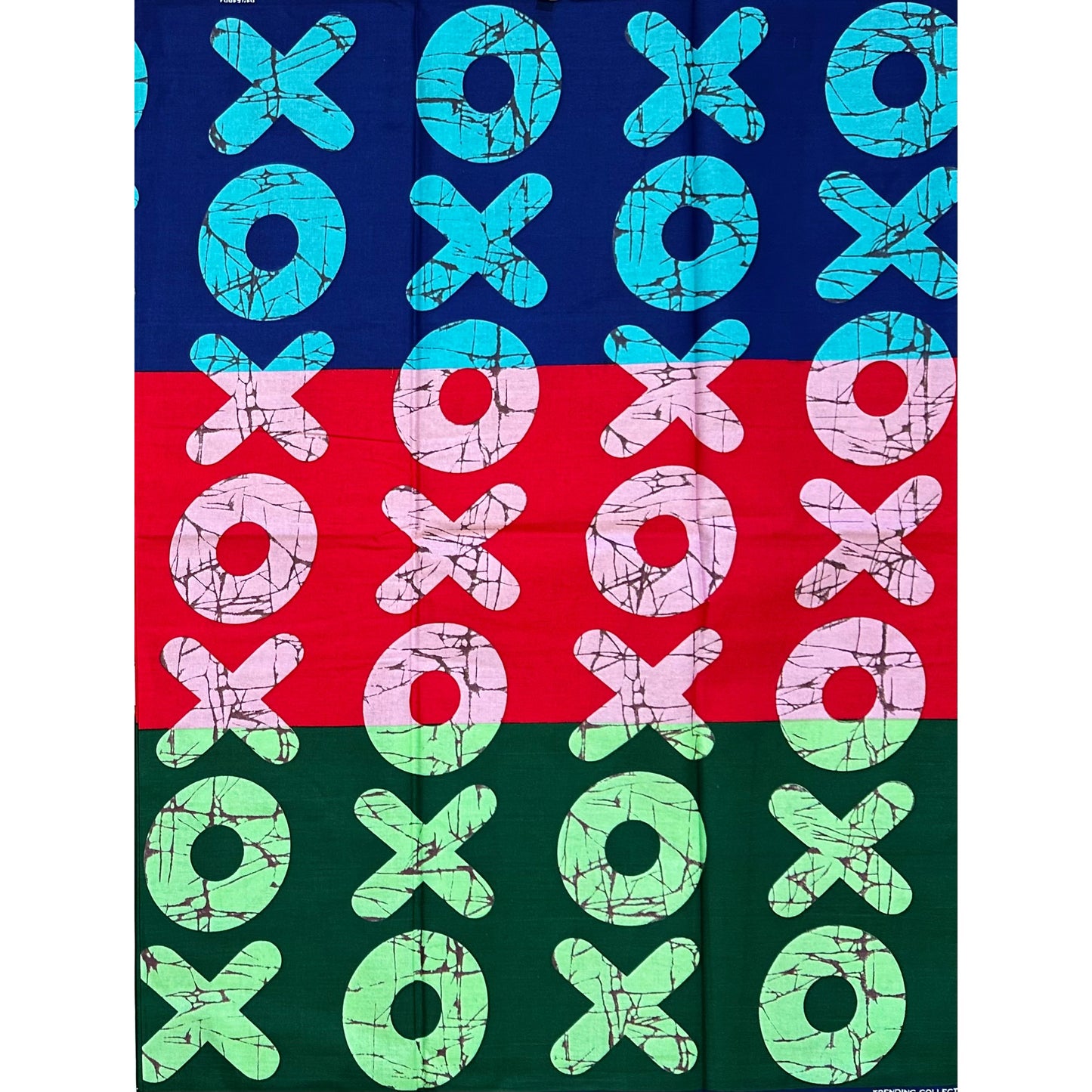 African Print Fabric/ Ankara - Red, Blue, Green 'Kiss & Kulture Block', Yard or Wholesale
