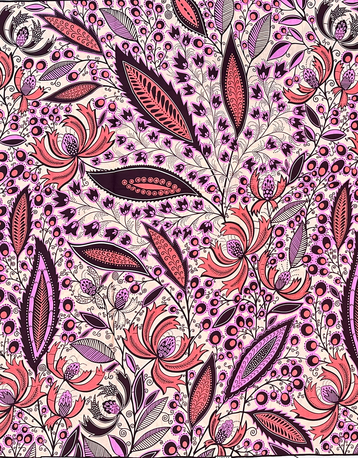 African Print Fabric/Ankara - Pink, Purple, Brown 'Petal Theory', YARD or WHOLESALE