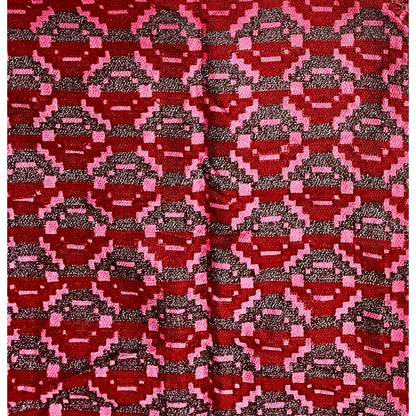 African Fabric/ Woven Kente - Red, Pink, Brown “Odo Rose”, 4 Yards