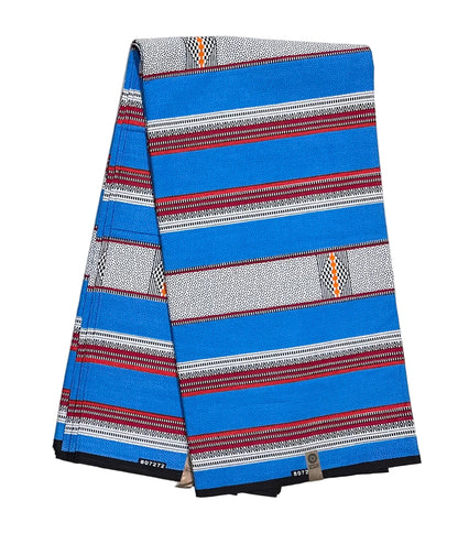 African Print Fabric/ Ankara - Blue, Black, Orange, Red 'Soft Static' Design, YARD or WHOLESALE