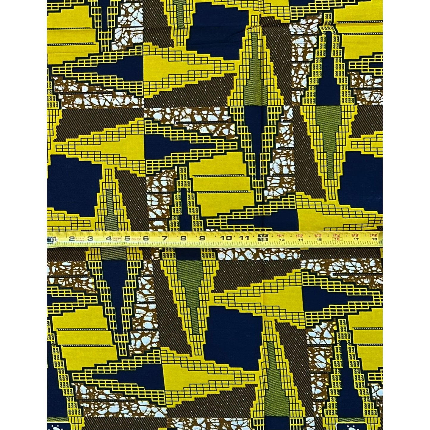 African Print Fabric/ Ankara - Brown, Green, Navy ‘Nothing Here Is Accidental,’ 1 YARD