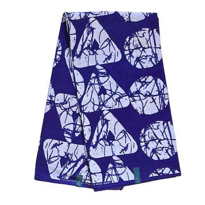 African Print Fabric/ Ankara - Shades of Blue 'House of Sankofa' Design, YARD or WHOLESALE