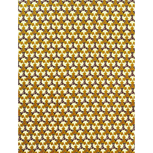 African Print Fabric/ Ankara - Cream, Green, Brown ‘The Family Treasurer' Design, YARD