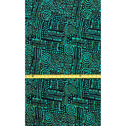African Print Fabric/Ankara - Shades of Green, Black ‘Xai-Xai After Dark' Design, YARD or WHOLESALE