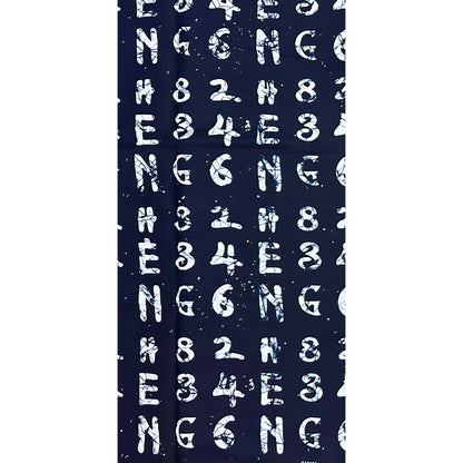 African Print Fabric/ Ankara - Blue, White 'Do The Math', Yard or Wholesale