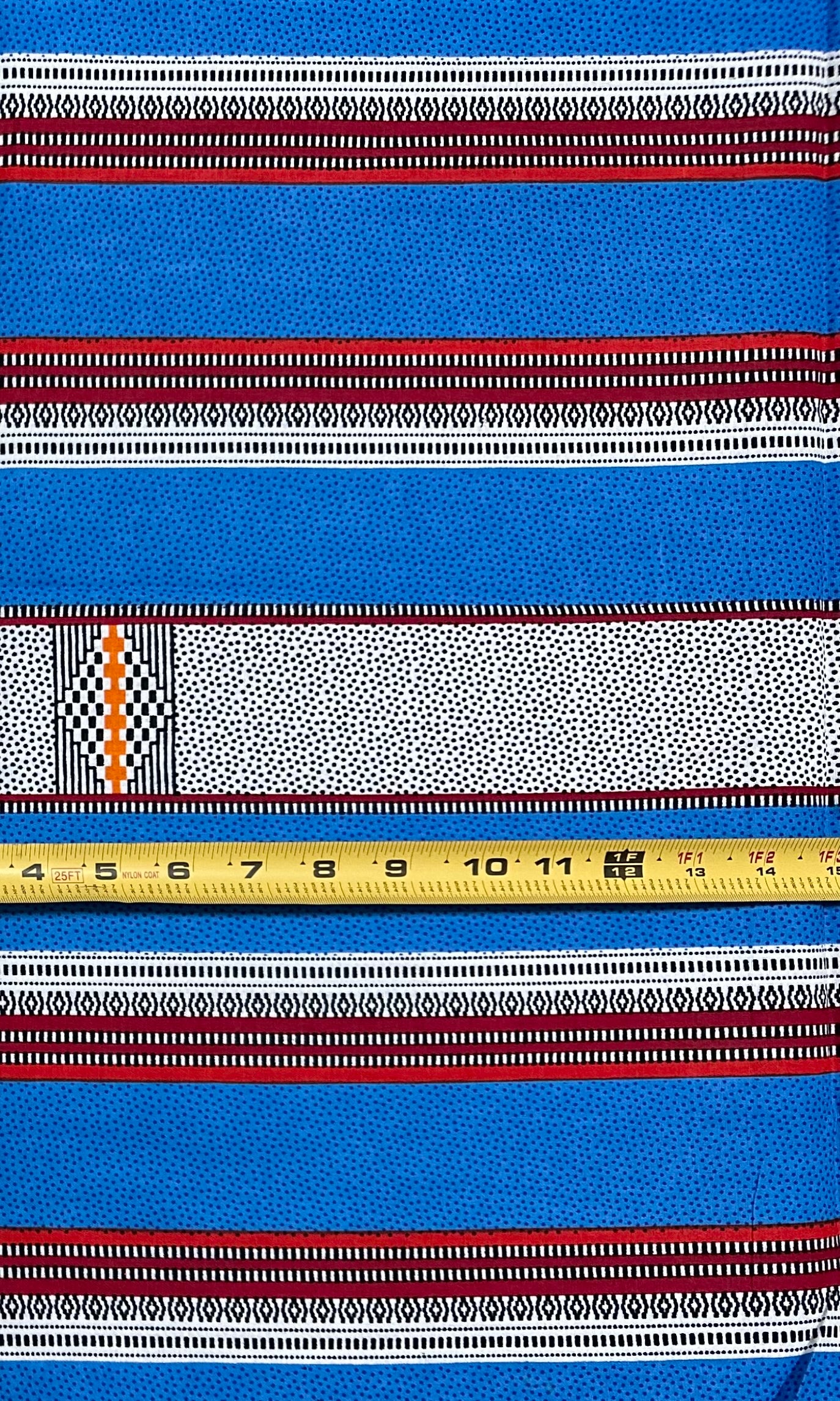 African Print Fabric/ Ankara - Blue, Black, Orange, Red 'Soft Static' Design, YARD or WHOLESALE