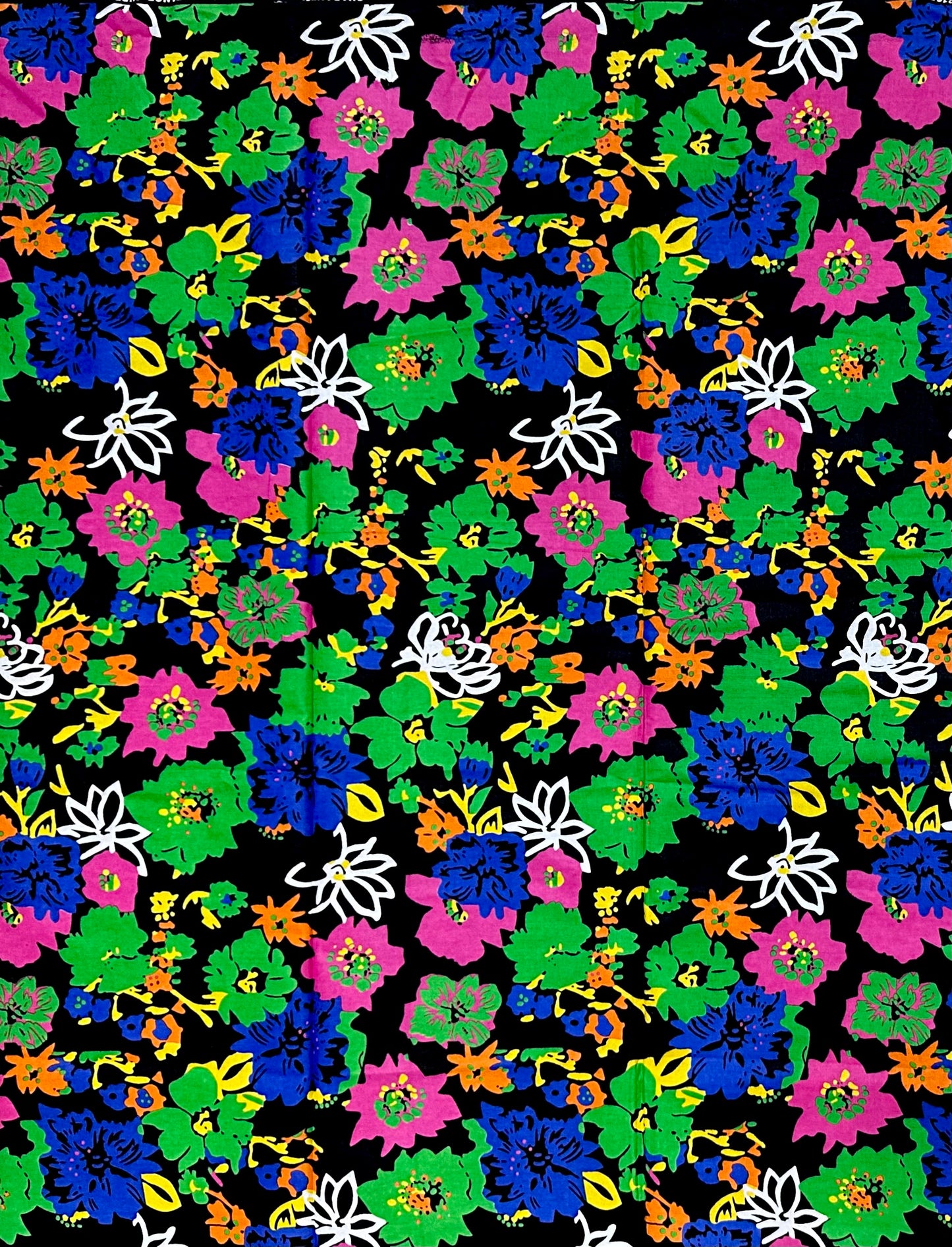 African Fabric/ Ankara - Multicolored 'Garden After Dark,' Design, YARD or WHOLESALE
