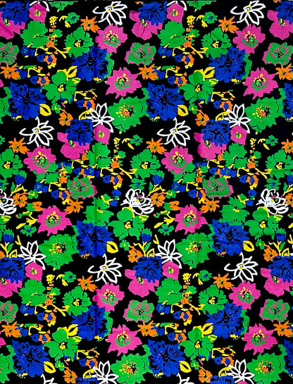 African Fabric/ Ankara - Multicolored 'Garden After Dark,' Design, YARD or WHOLESALE