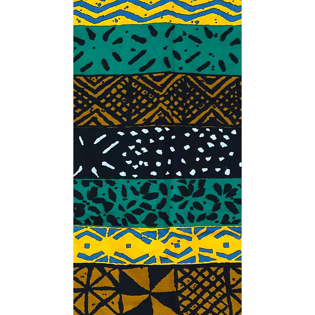 African Print Fabric/ Ankara - Brown, Green, Yellow, Black "Zoko", Yard or Wholesale