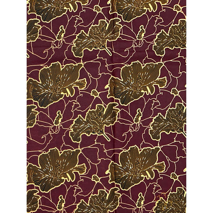 African Print Fabric/ Ankara - Brown, Beige 'Floraison Royale' Design, YARD or WHOLESALE