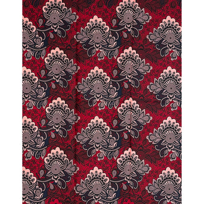 African Print Fabric/ Ankara - Red, Pink, Black ‘Passion Must Show' Design, 1 YARD