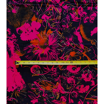 African Print Fabric/ Ankara - Fuchsia, Orange, Black “Tropical Bukani”, Yard or Wholesale