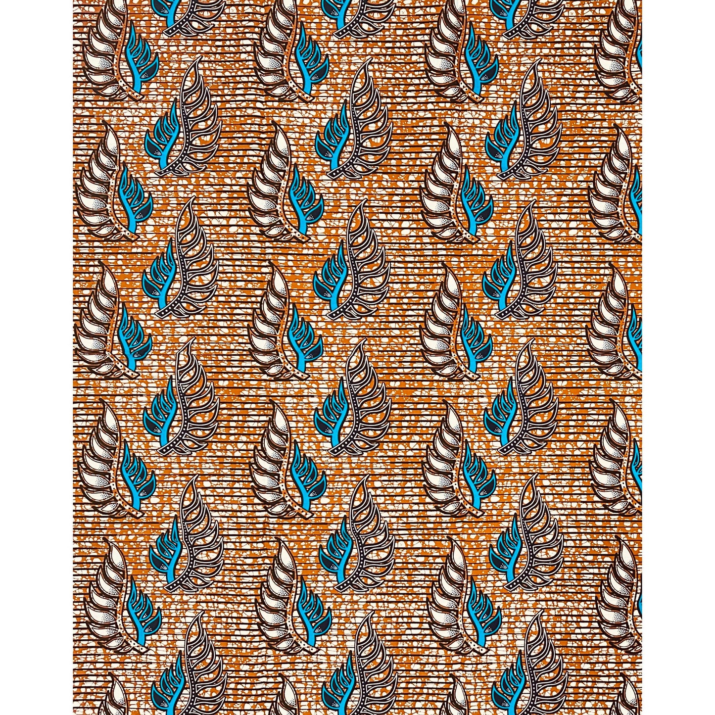African Print Fabric/ Ankara - Brown, Blue 'Booked Through December ', YARD or WHOLESALE