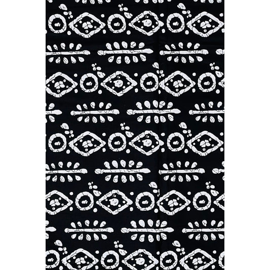 African Print Fabric/ Ankara - Black, White 'Simple Truths' Design, YARD or WHOLESALE