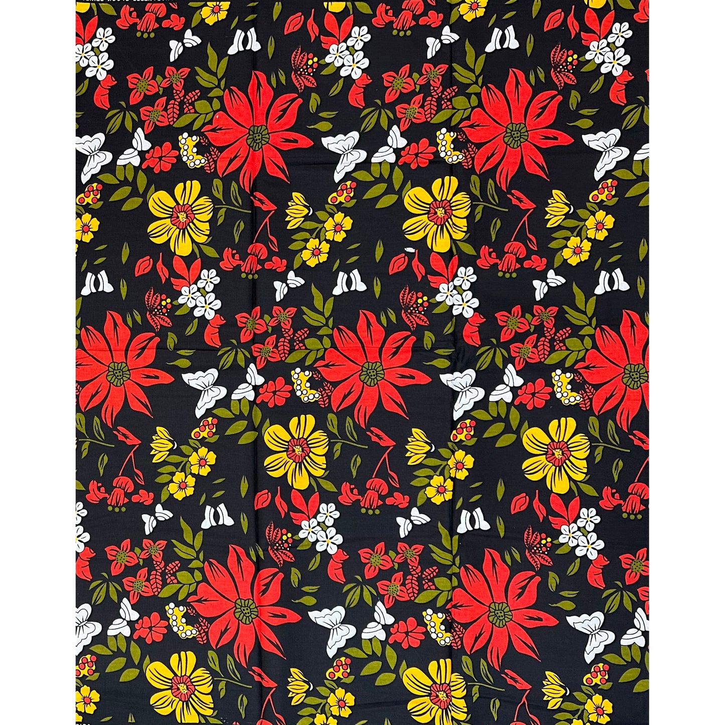 African Print Fabric/Ankara - Orange, Green, Yellow ‘Hibiscus & Sankofa' Design, YARD or WHOLESALE
