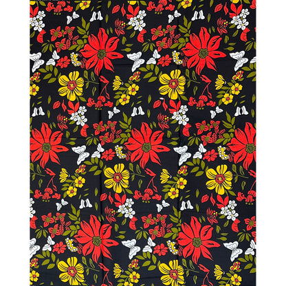 African Print Fabric/Ankara - Orange, Green, Yellow ‘Hibiscus & Sankofa' Design, YARD or WHOLESALE