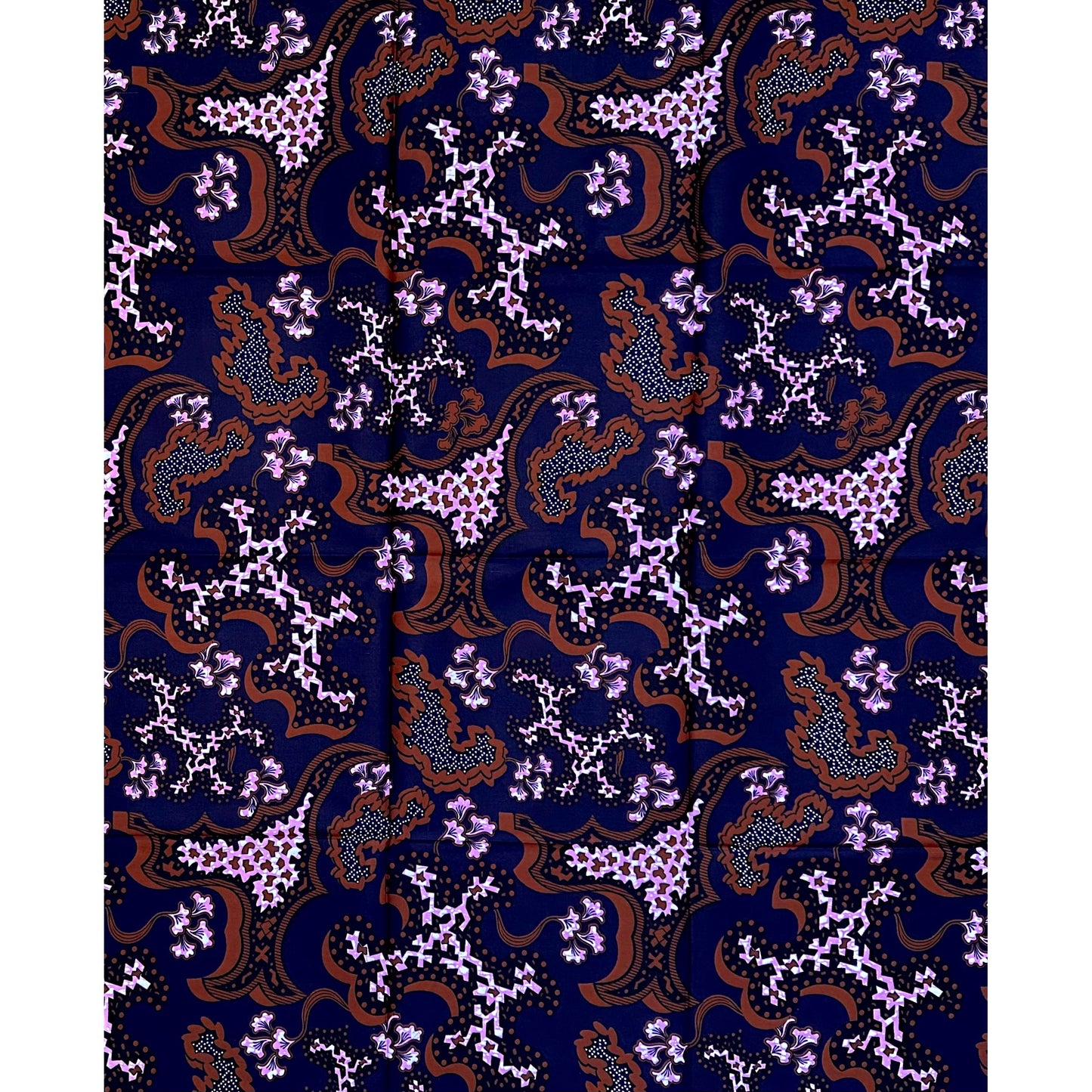 African Print Fabric/Ankara - Purple, Brown "Sacred Mechanics" Design