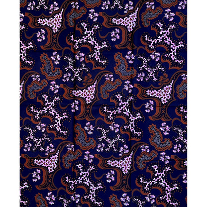 African Print Fabric/Ankara - Purple, Brown "Sacred Mechanics" Design