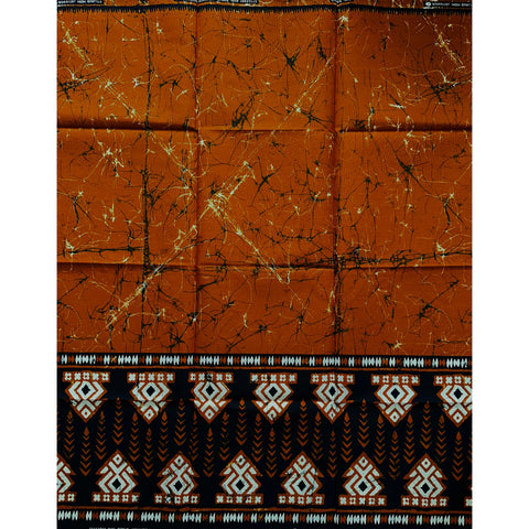 African Print Fabric/ Ankara - Brown, Black, Cream 'Amai Baako' Design