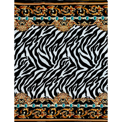 African Print Fabric/ Ankara - Black, White, Brown, Green 'Dynasty of Ife' Design, YARD or WHOLESALE
